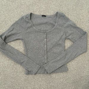 Brandy Melville Ribbed Long Sleeve Top